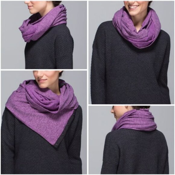 lululemon athletica Accessories - NWT Lululemon Purple Vinyasa Scarf w/ Snap Buttons, Rulu O/S